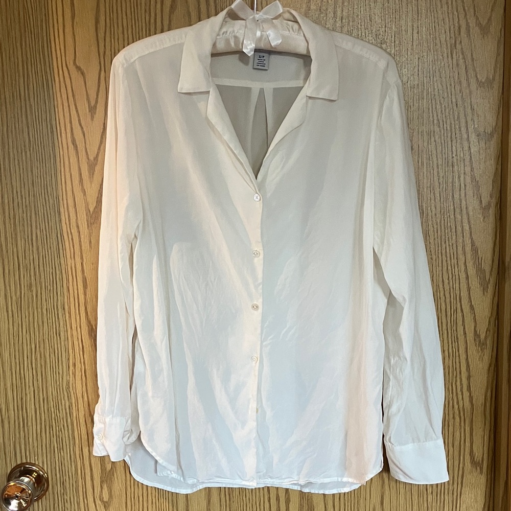 Tommy Bahama 100% silk white button down